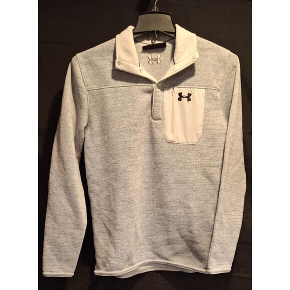 Under Armour Men's Cold Gear Fit 1/4 Snap Gray Pullover Fleece Size Medium - Picture 1 of 13